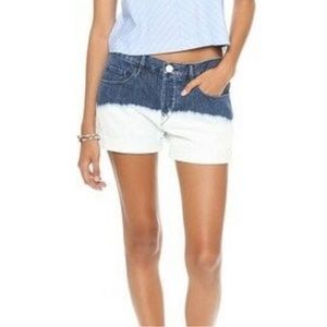 NWT 3x1 Perry Dip Tie Dye Denim Jean Cuffed Boyfriend Shorts Size 29 100% Cotton